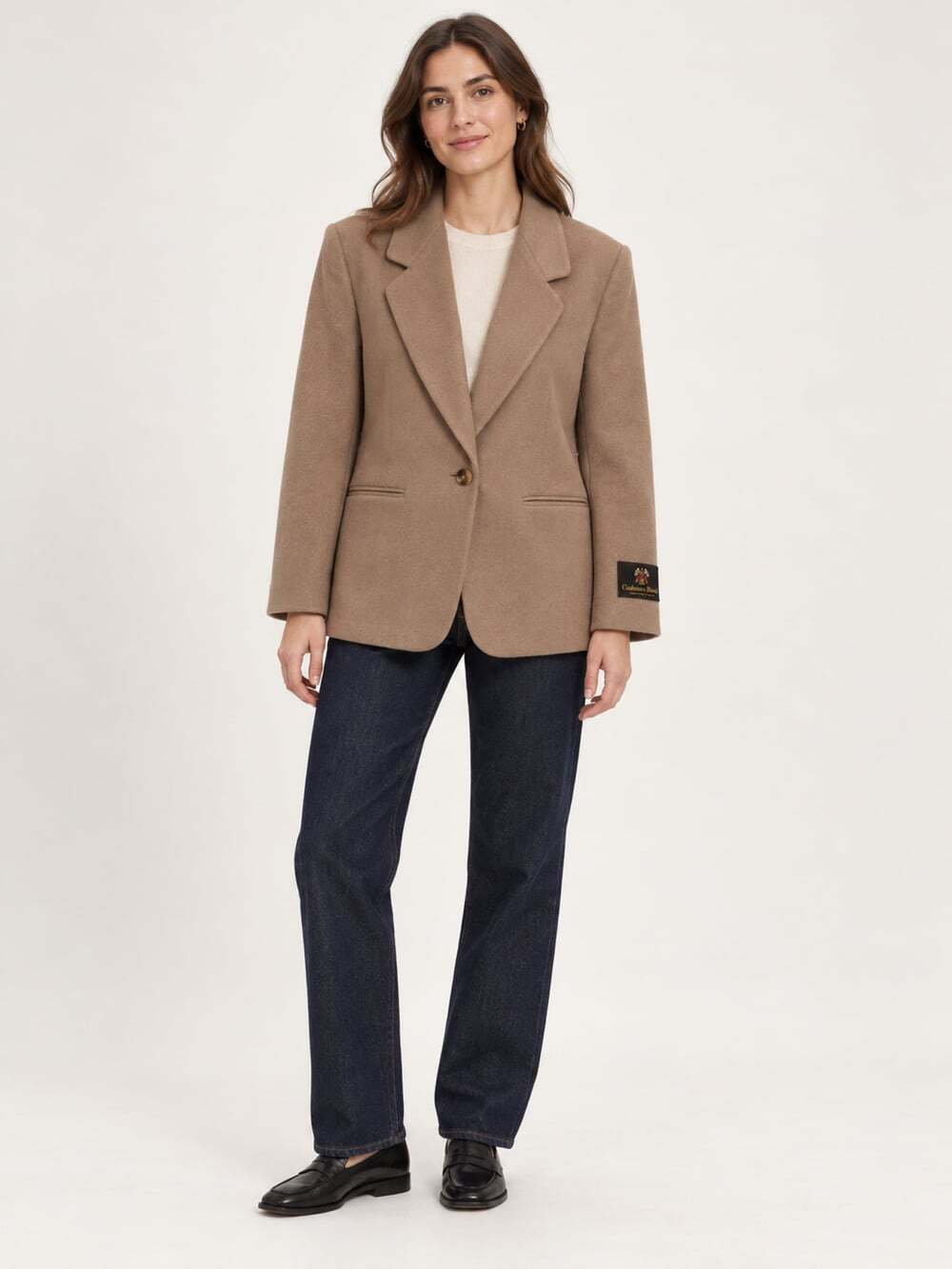 NWT Harve Benard Cashmere Blend Camel Coat Blazer Women’s Size 16